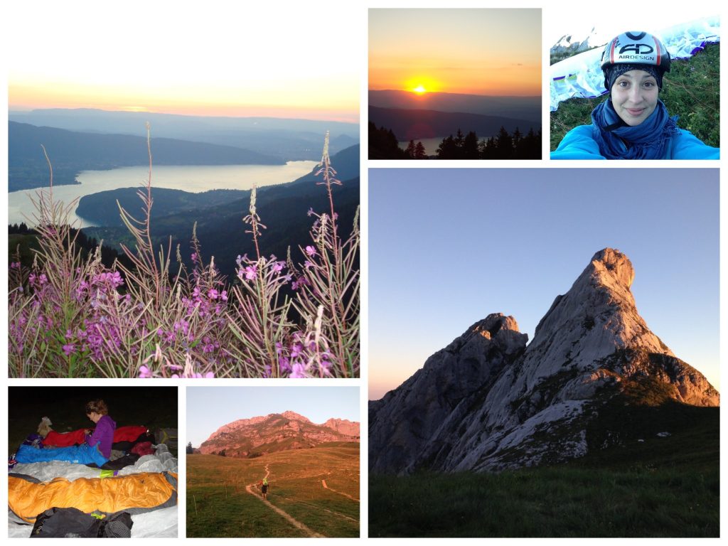 Abendwanderung und Nacht am Berg, Paragleiten am Morgen