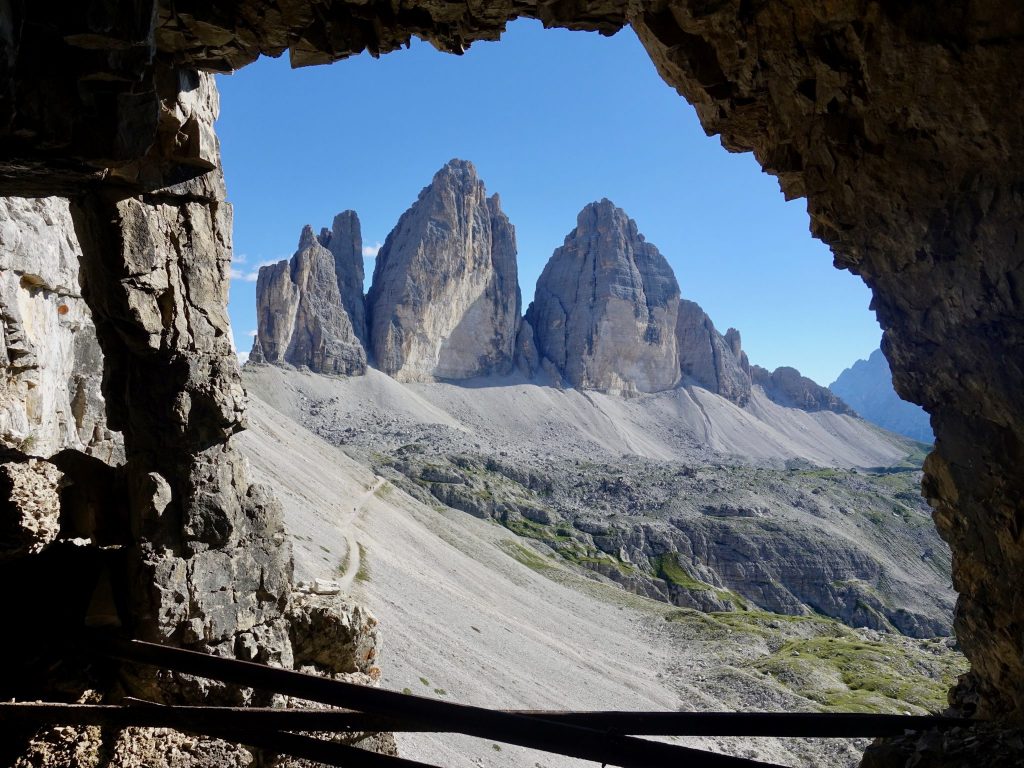 Drei Zinnen in den Dolomiten in Südtirol