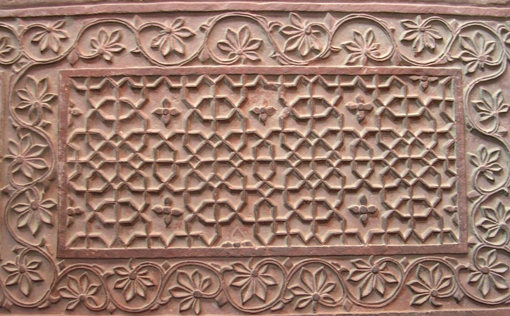 Wandverzierung in der Jama Masjid Moschee in Fatehpur Sikri