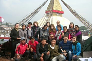 Gruppenfoto der TeilnehmerInnen in Bodnath
