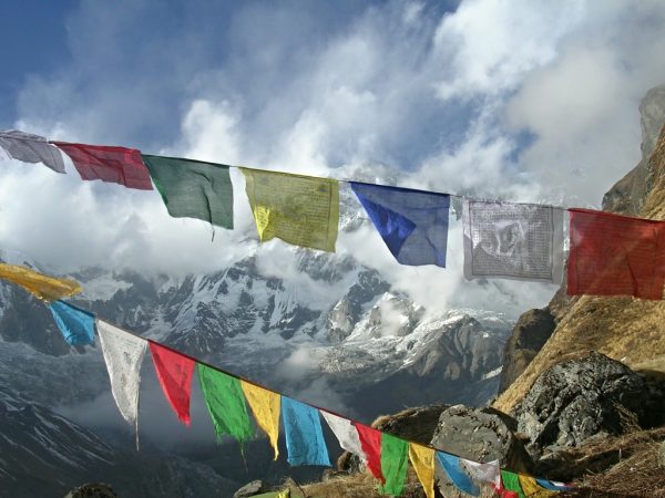 Tibetfahnen des Basislagers