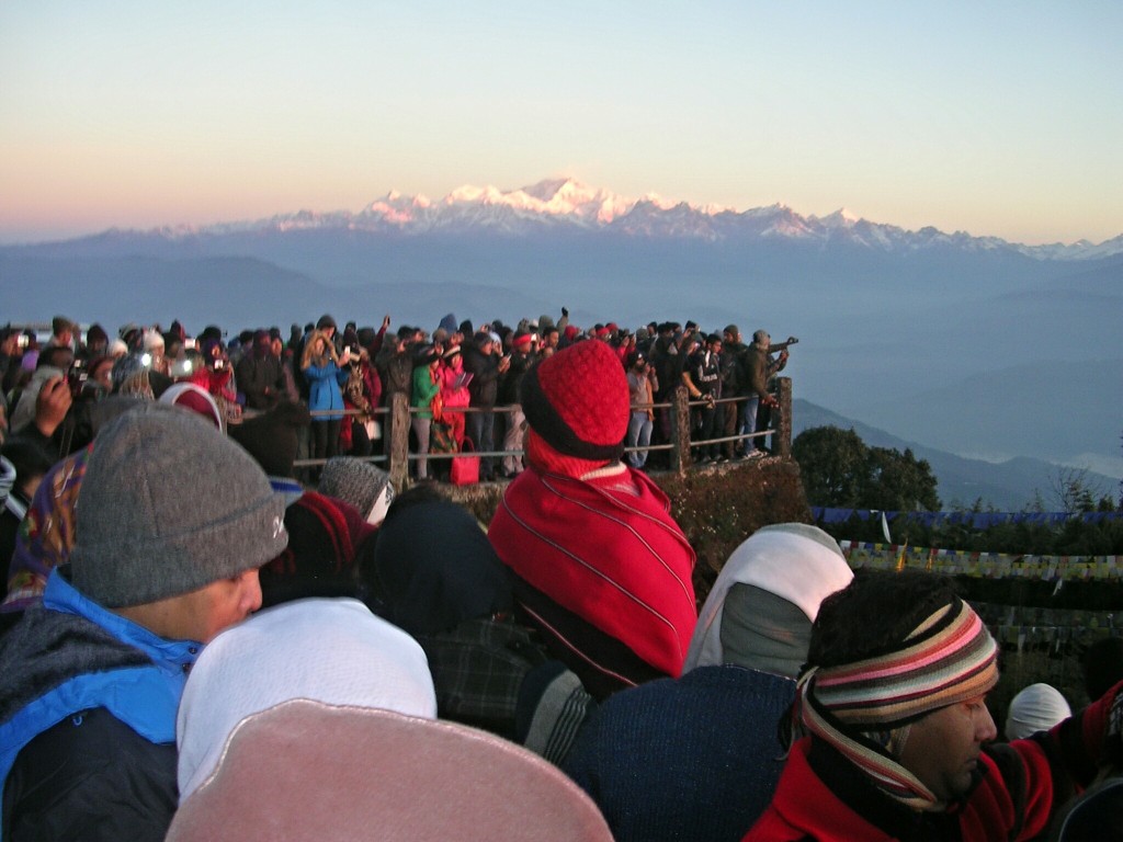 Menschenmassen am Tiger Hill in Darjeeling