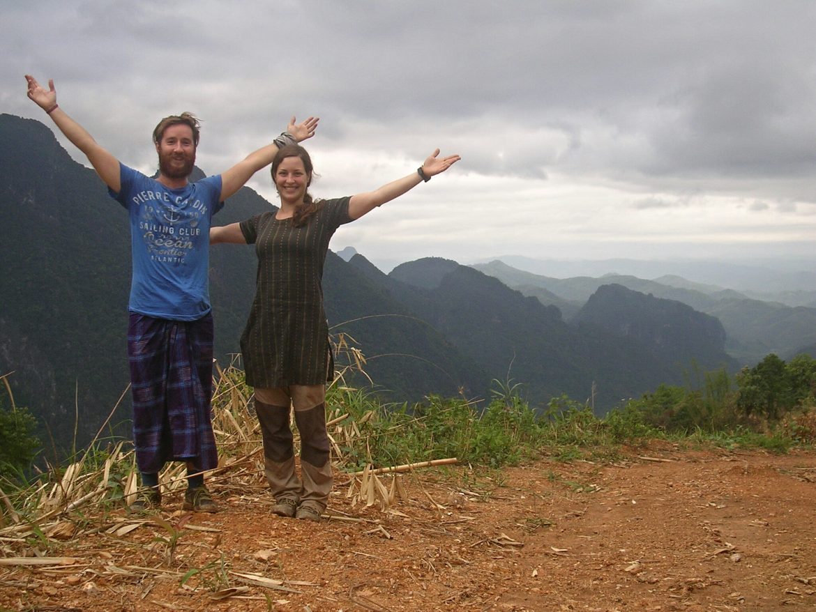 Florent und ich beim Wandern in Laos