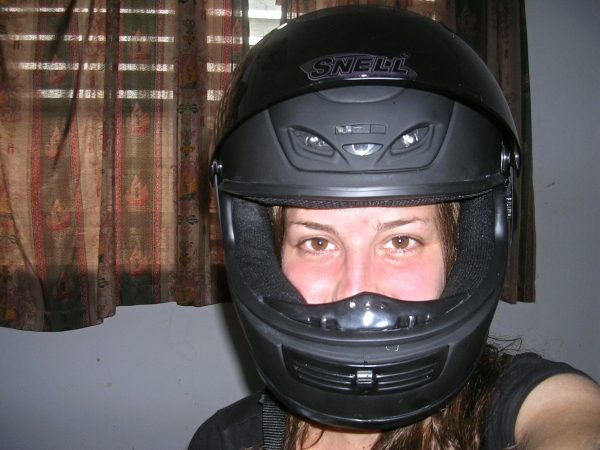 Ich mit Motorradhelm