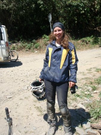 Ich am Ende der Mountainbiketour in den Yungas mit Ausrüstung